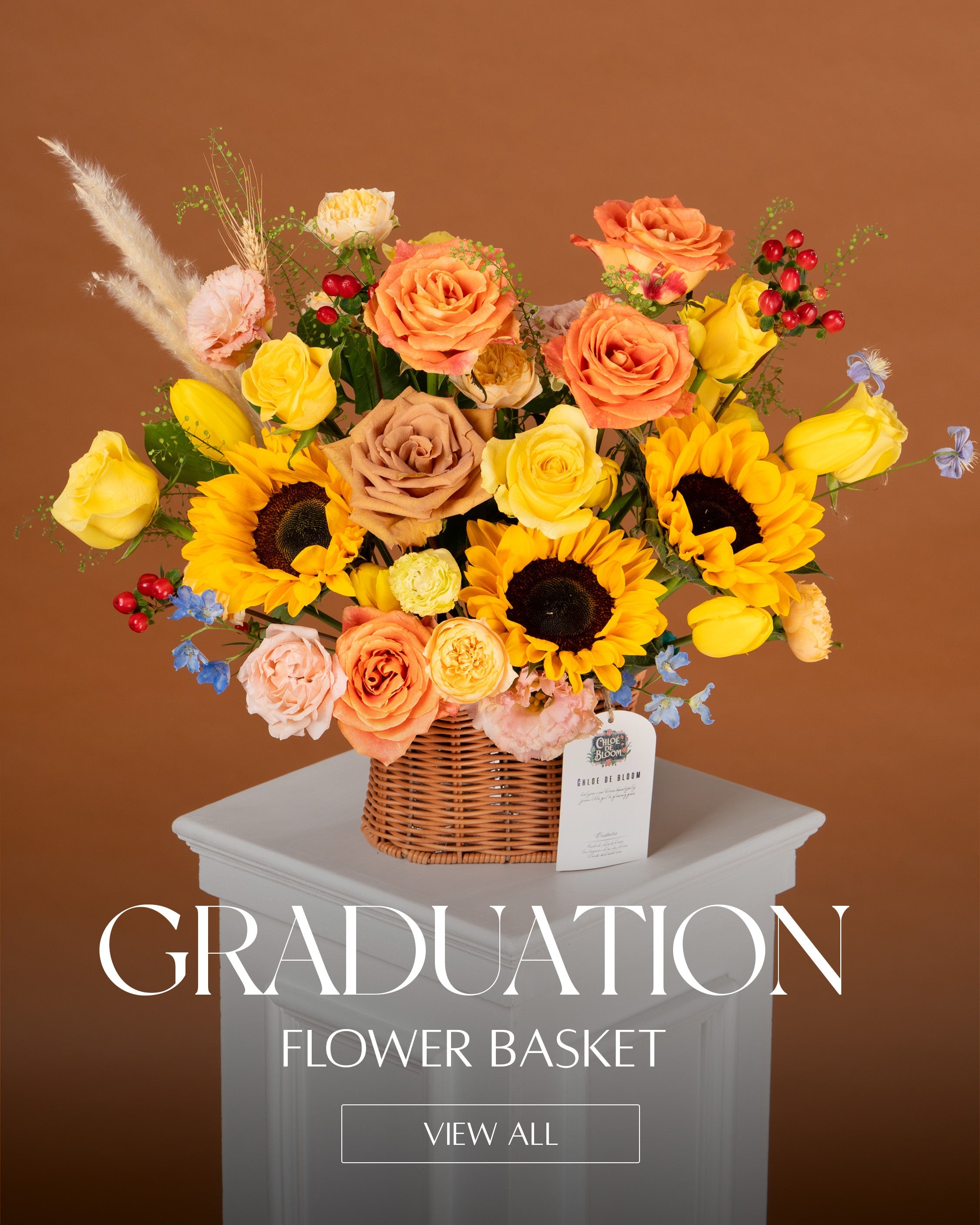 Graduation flower basket